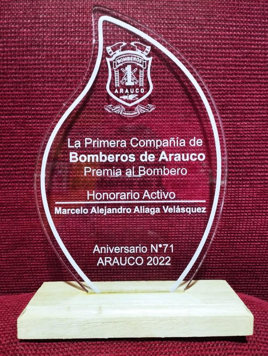 Galvano Flama en Acrílico