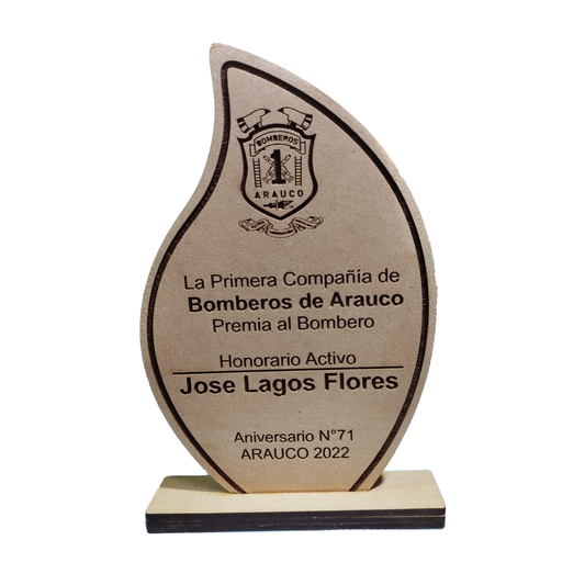 Galvano Flama en MDF Personalizado